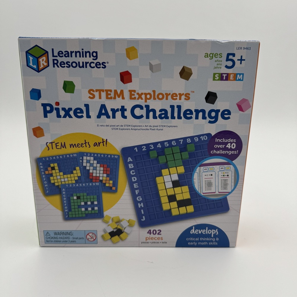 Learning Resources STEM Explorers Pixel Art Challenge 402 Pieces NIB